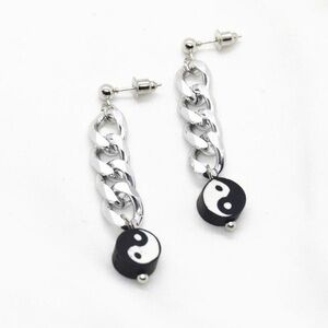 Yin and Yang Chain Earrings